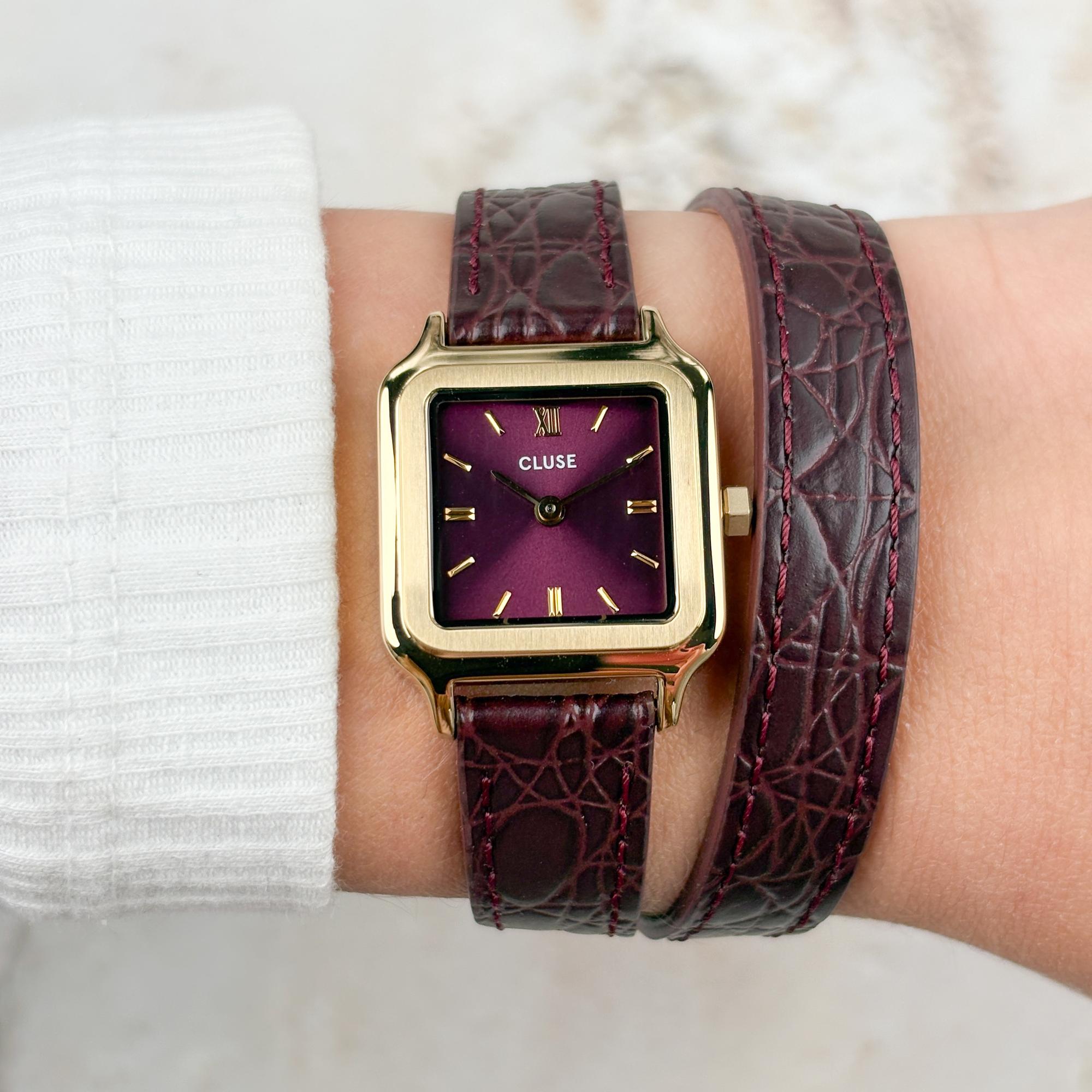 zegarek Cluse CW11822 kwarcowy damski Gracieuse Gracieuse Petite Double Leather Wine Gold - miniatura 6