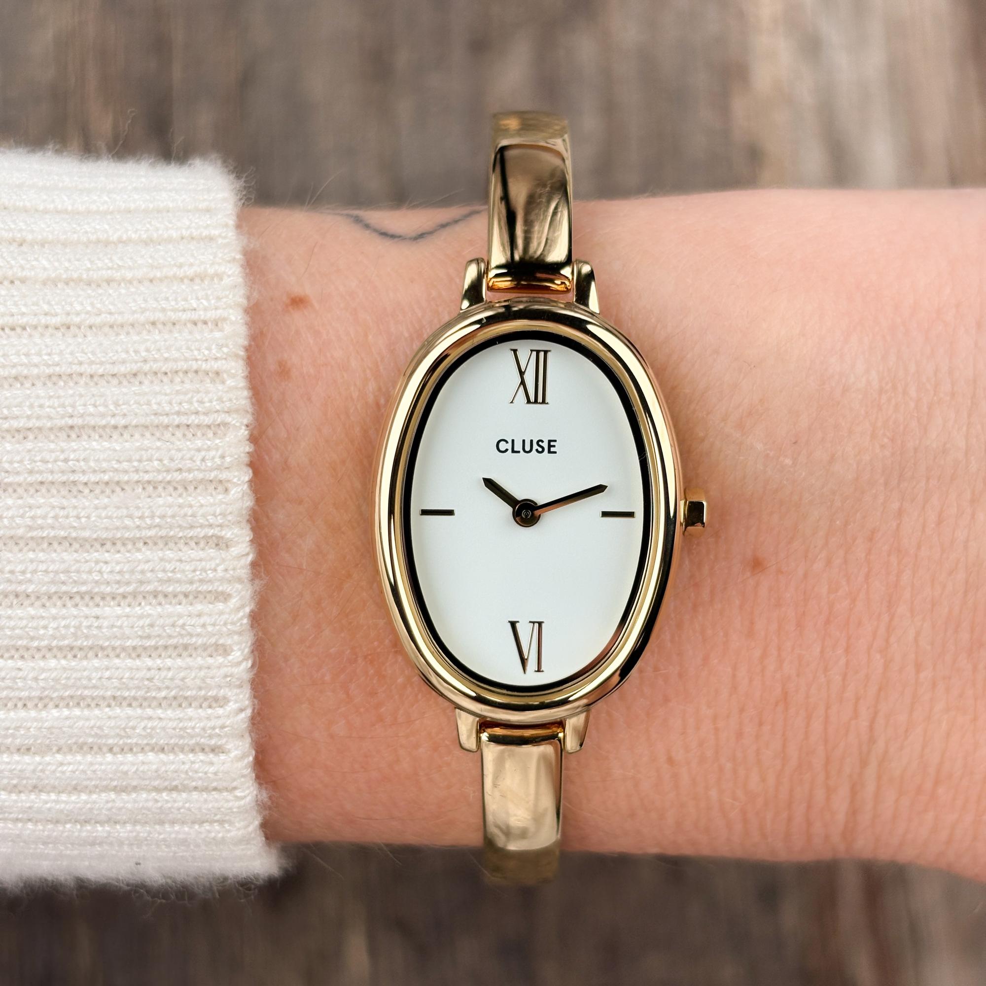 zegarek Cluse CW16101 LOvale Steel White Gold L-Ovale mineralne