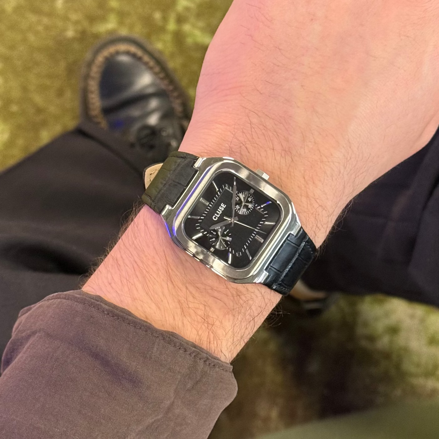 zegarek Cluse CW26203 kwarcowy męski Quadrus Quadrus Multifunction Leather Black Silver