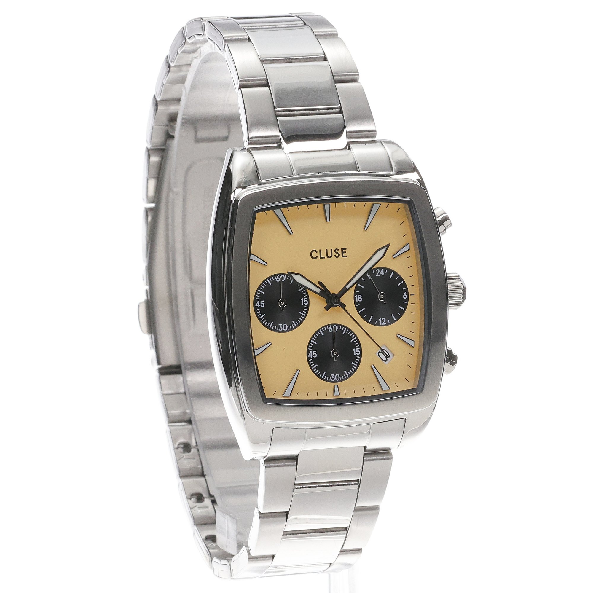 zegarek Cluse CW52004 kwarcowy męski Cluse Quartaut Chrono Steel Yellow and Grey Silver
