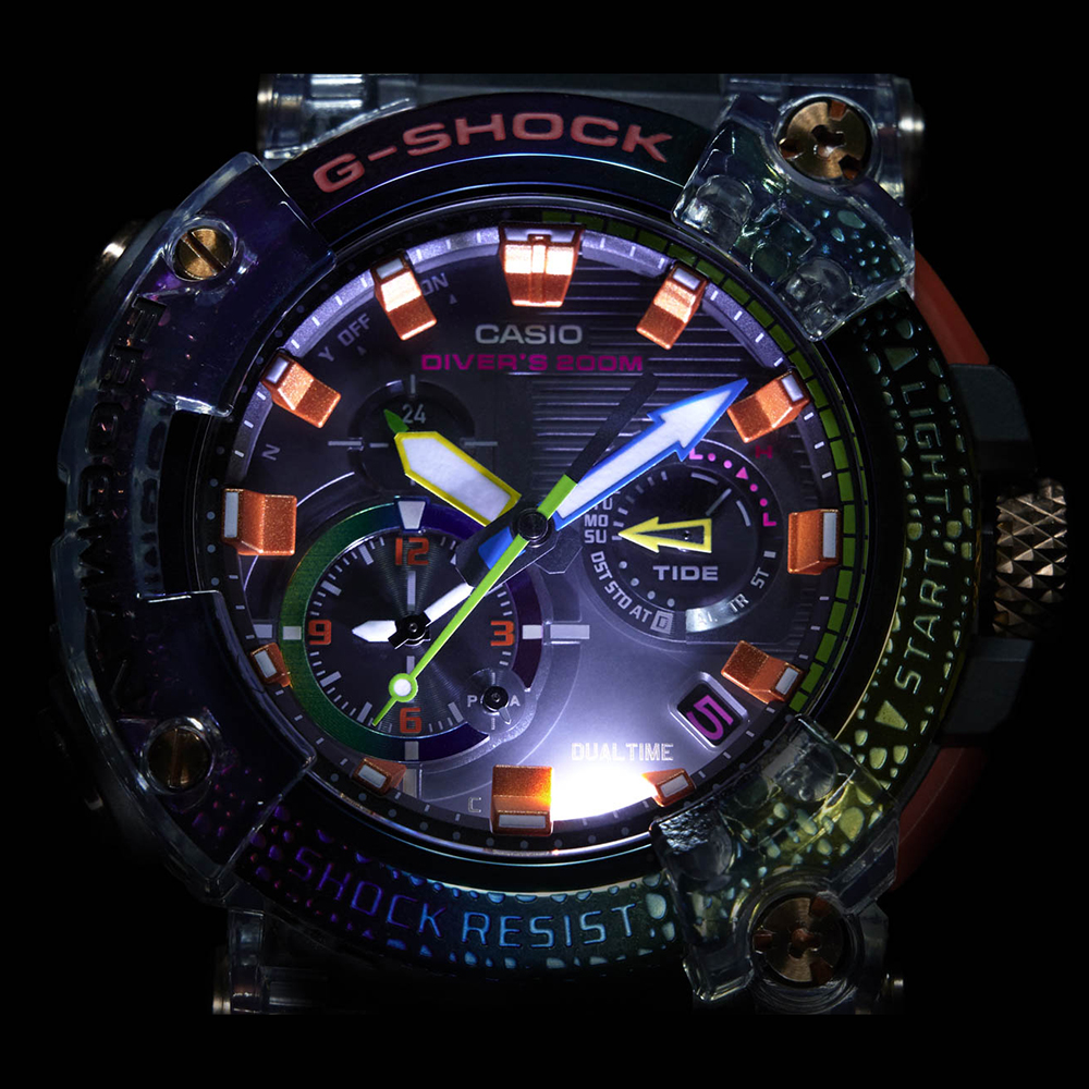 G-Shock GWF-A1000BRT-1AER G-SHOCK Master of G G-Shock Frogman Borneo Rainbow Toad Limited Edition zegarek męski sportowy szafirowe - miniatura 8