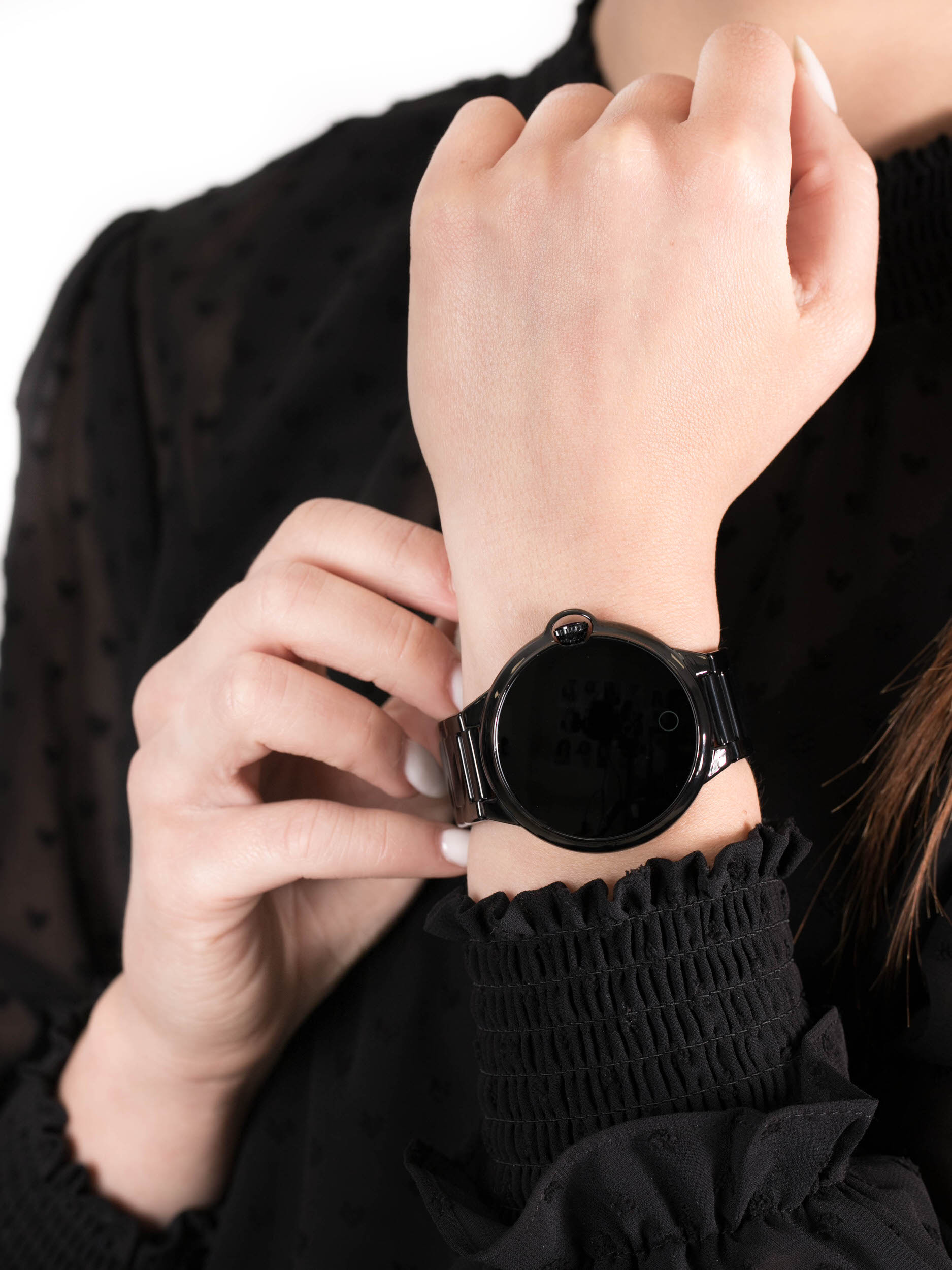 zegarek Garett 5903246286434 Smartwatch Garett Women Karen RT czarny stalowy damski z krokomierz Damskie - miniatura 3