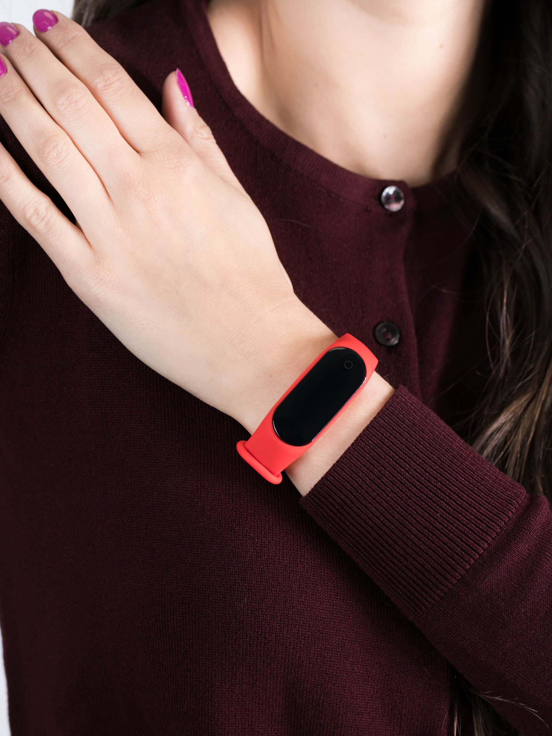 zegarek Garett 5903246286656 Smartband Opaska Sportowa Garett Fit 7 Plus RT czerwony męski z krokomierz Smartbandy - Opaski sportowe - miniatura 3