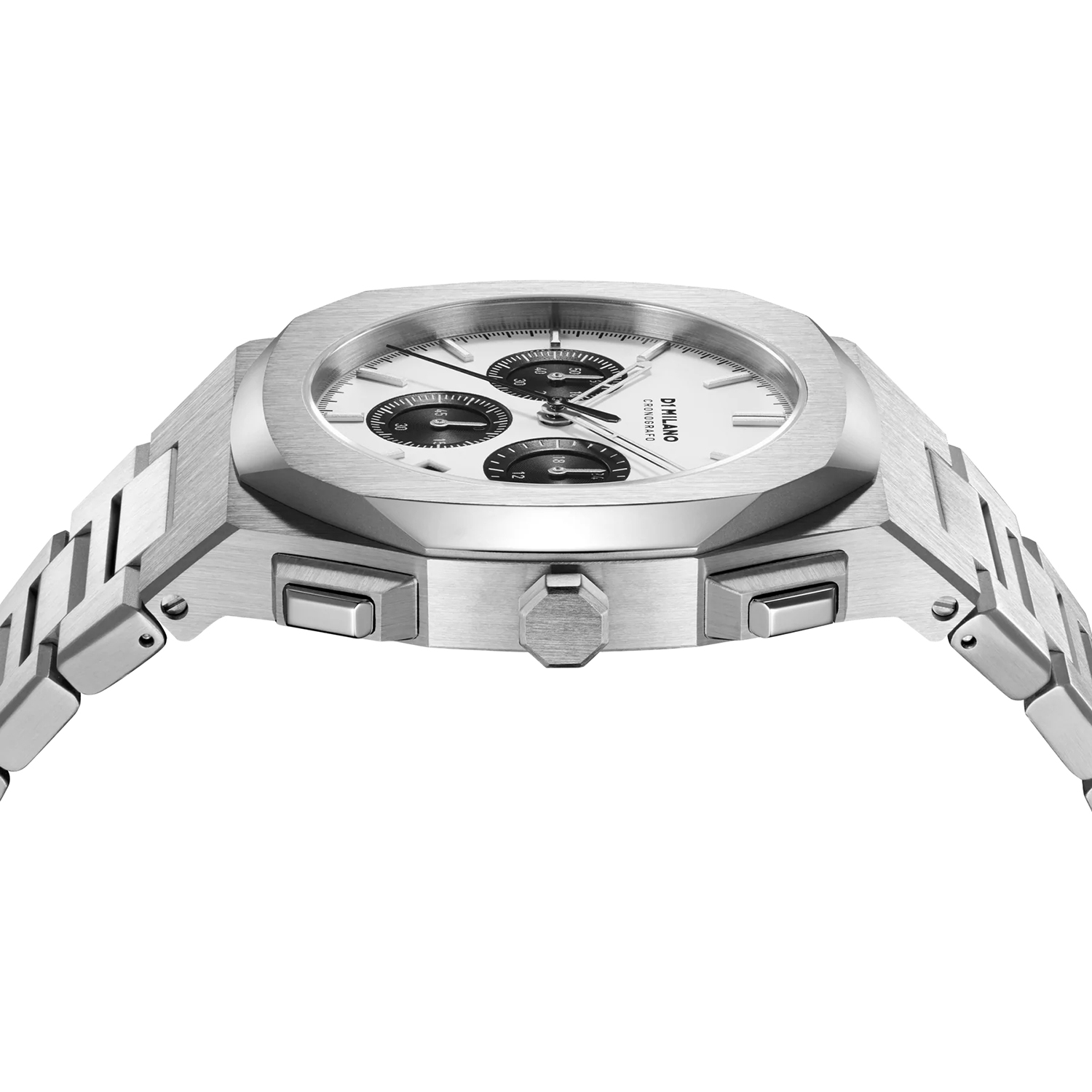 zegarek D1 Milano D1-CHBJ05 PANDA SILVER CHRONOGRAPH 41.5 MM męski z tachometr Cronografo - miniatura 2