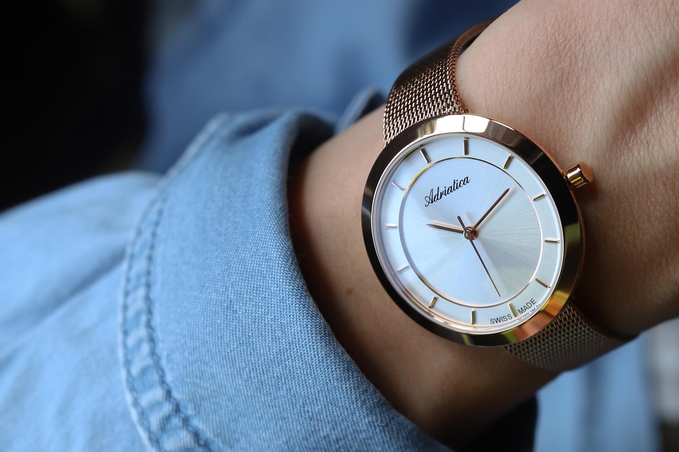 Adriatica A3499.9113Q zegarek różowe złoto elegancki Bransoleta bransoleta - miniatura 5