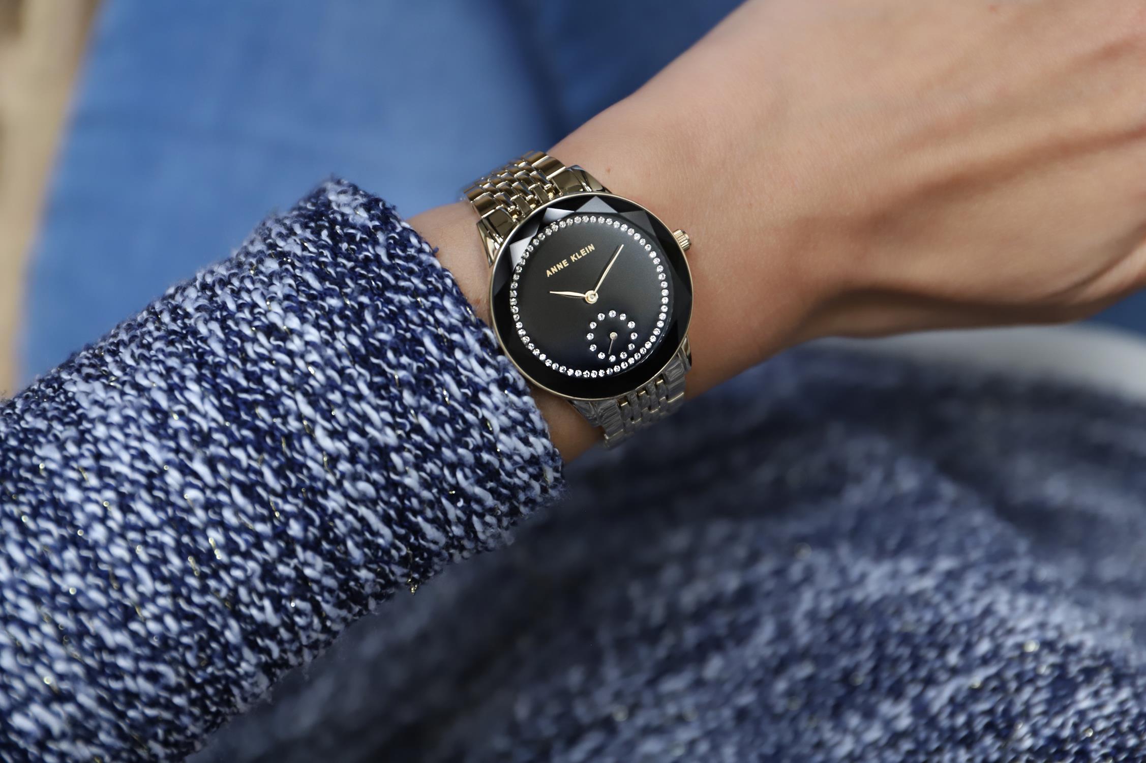 Anne Klein AK-3506BKGB zegarek złoty klasyczny Bransoleta bransoleta - miniatura 5