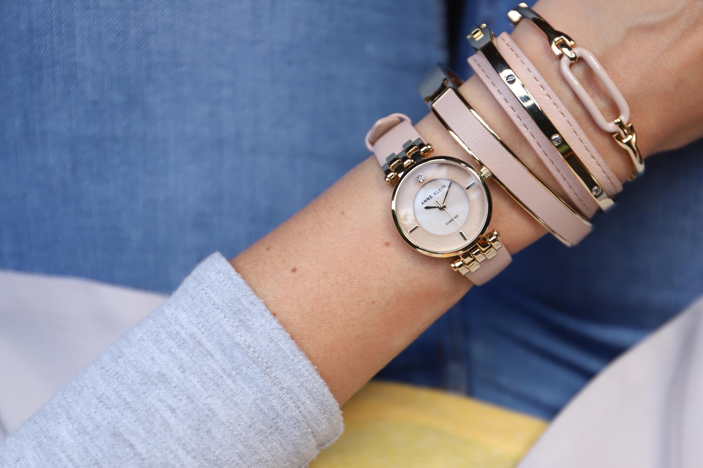 Anne Klein AK-2684LPST zegarek złoty klasyczny Pasek pasek - miniatura 5