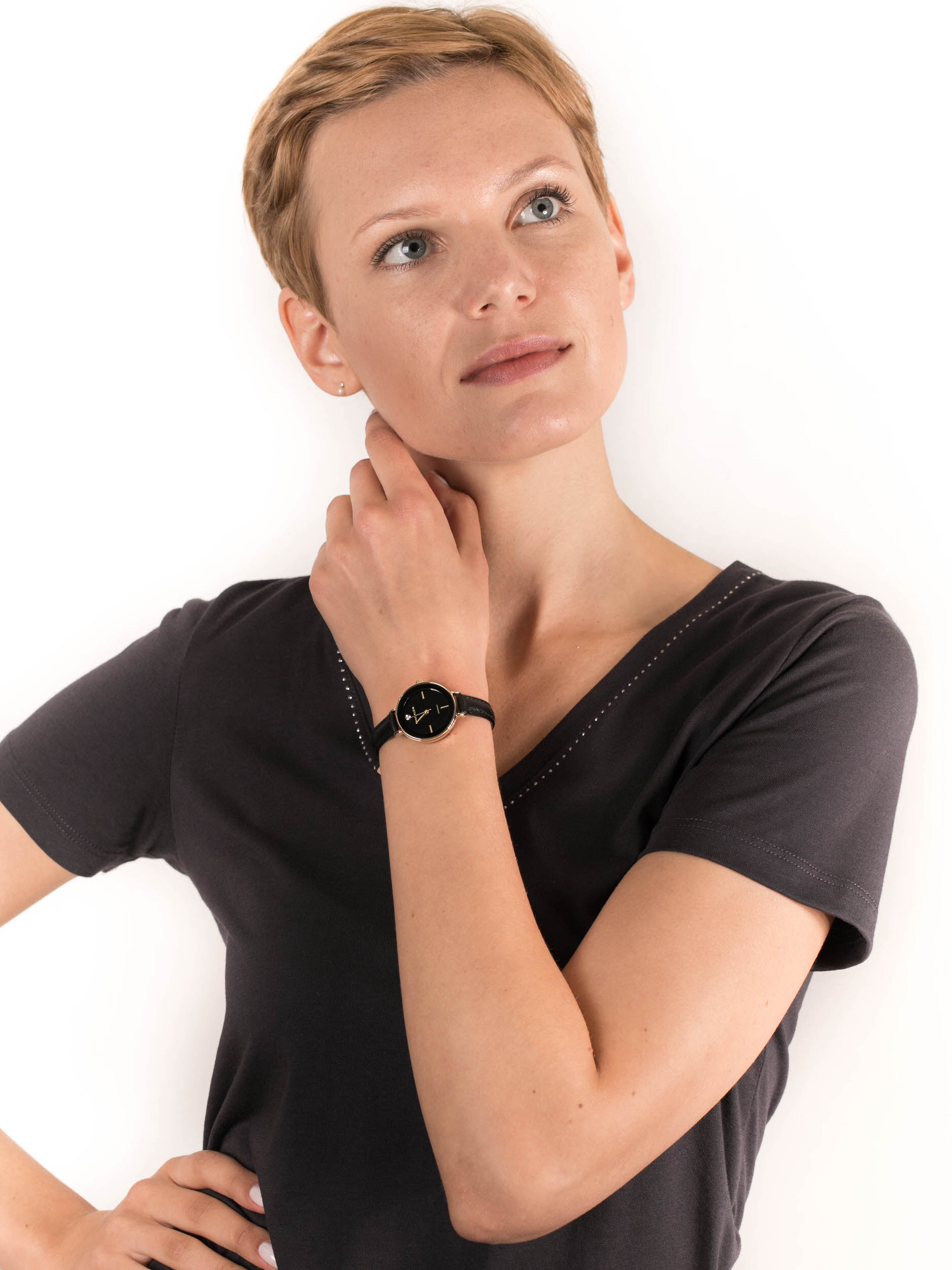 Anne Klein AK-3508BKBK zegarek damski Pasek - miniatura 2