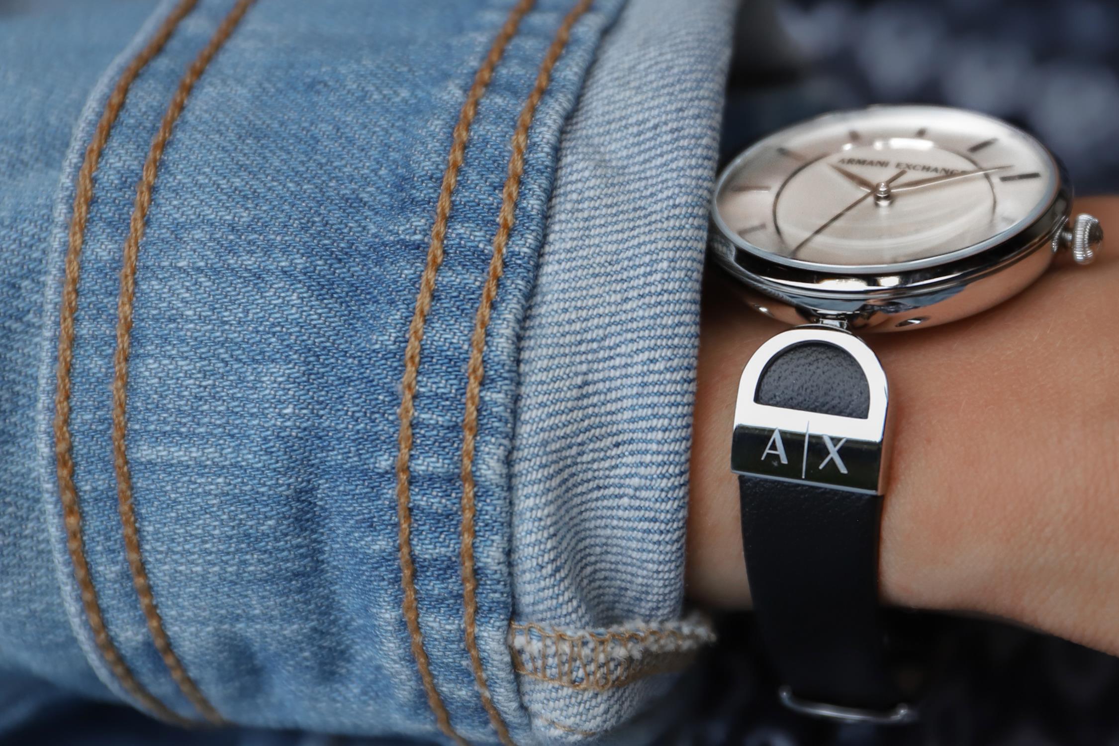 Armani Exchange AX5323 zegarek srebrny klasyczny Fashion pasek - miniatura 5