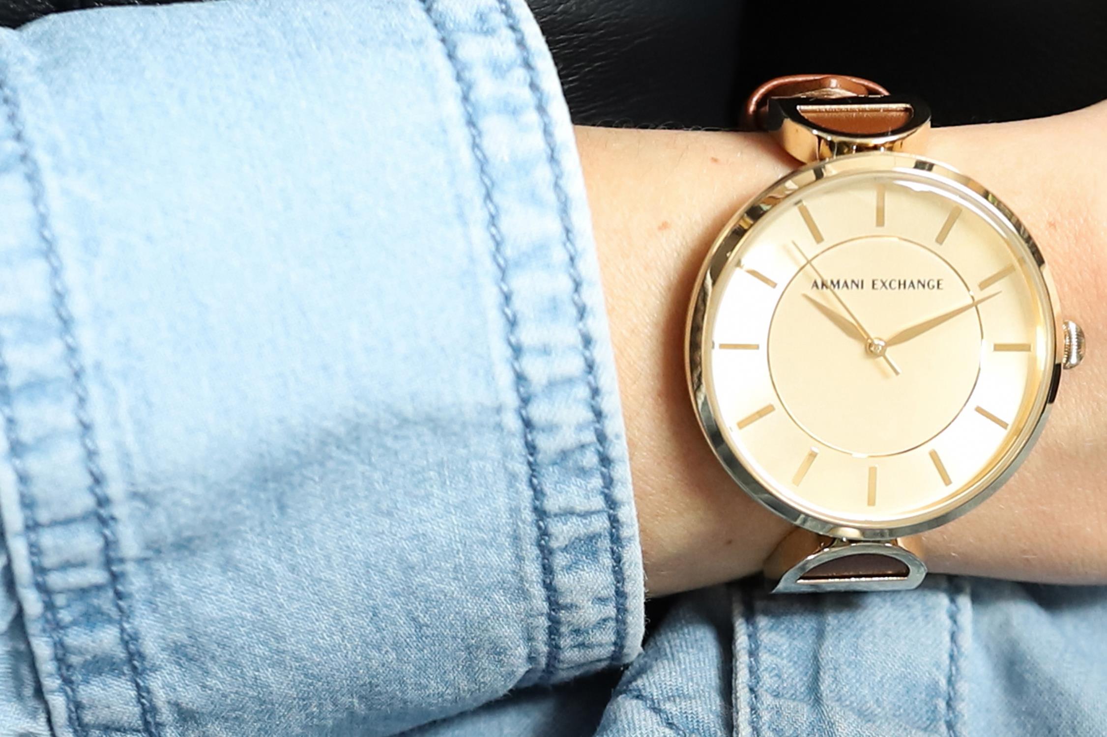 Armani Exchange AX5324 zegarek złoty klasyczny Fashion pasek - miniatura 5