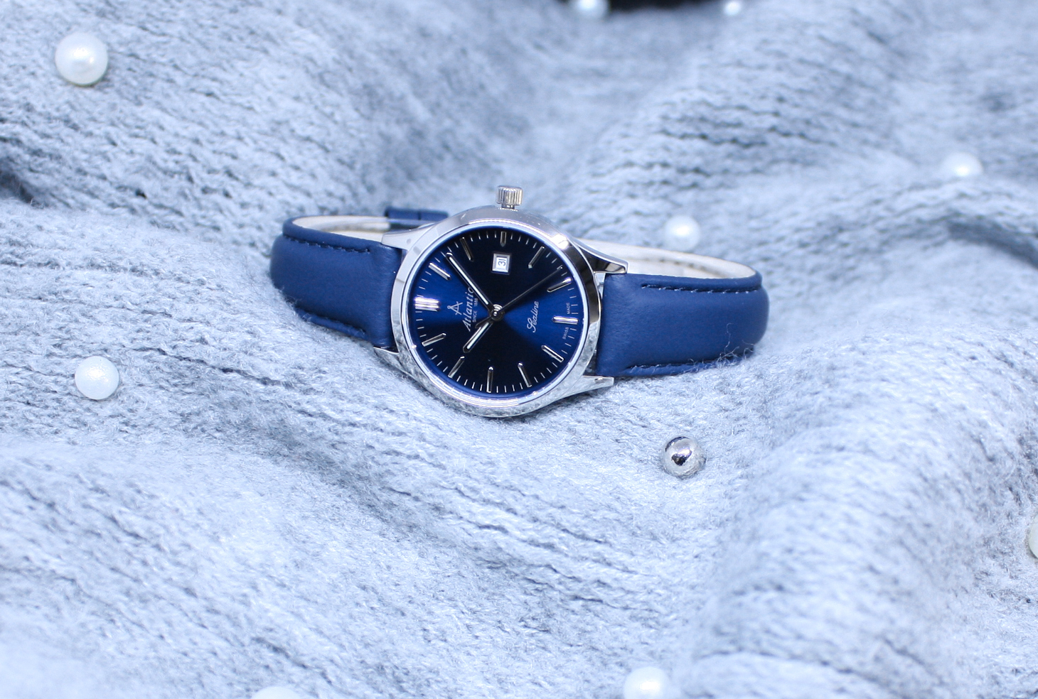 Atlantic 22341.41.51 zegarek srebrny klasyczny Sealine pasek