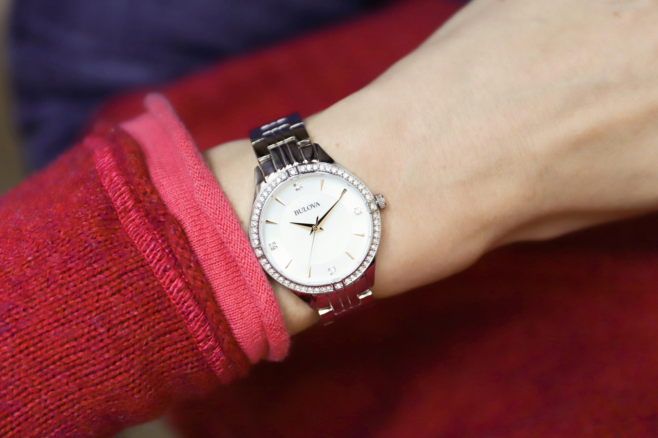 Bulova 96L282 Crystal klasyczny zegarek srebrny - miniatura 9