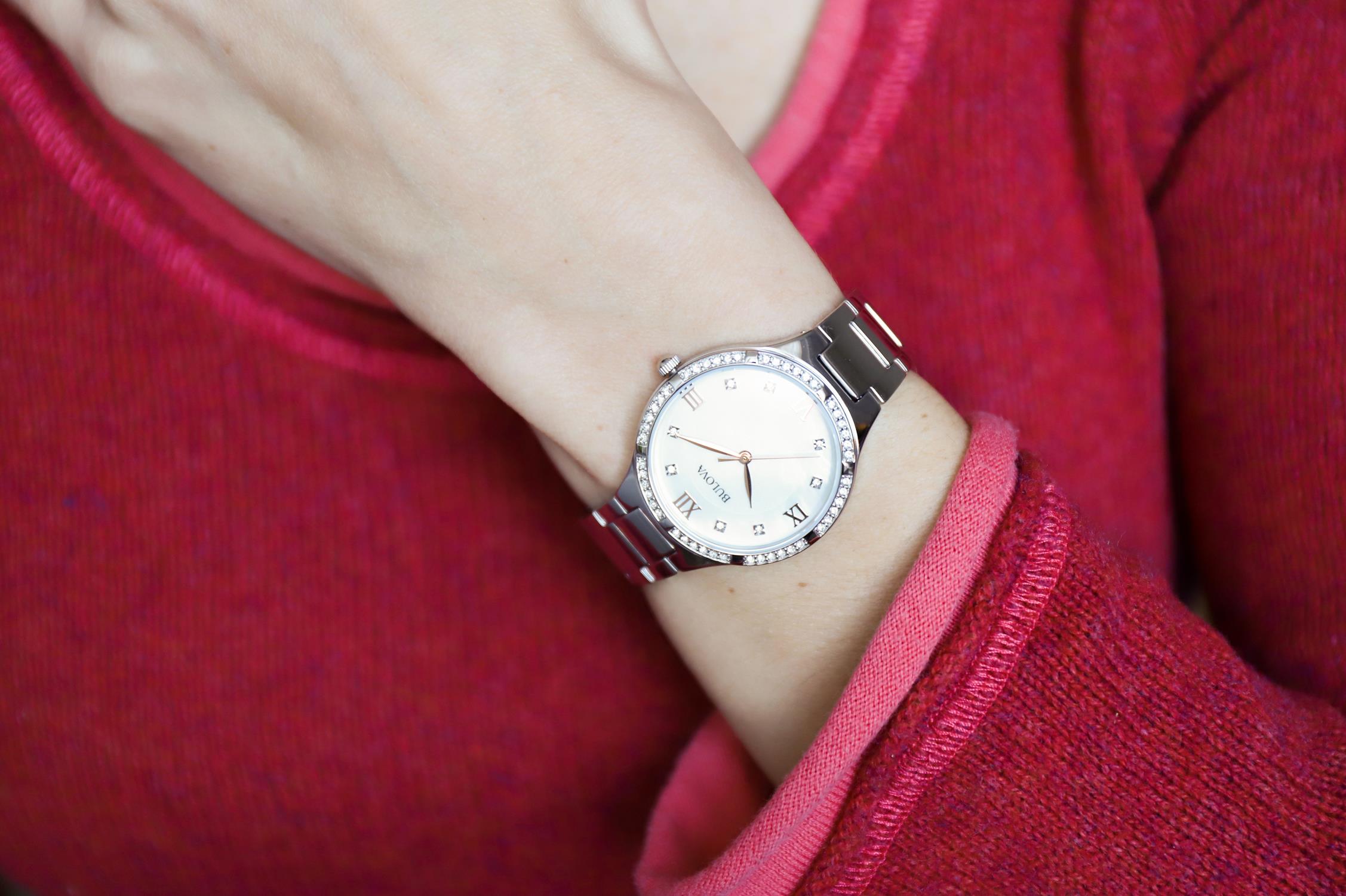 Bulova 96L264 zegarek srebrny klasyczny Diamond bransoleta - miniatura 5