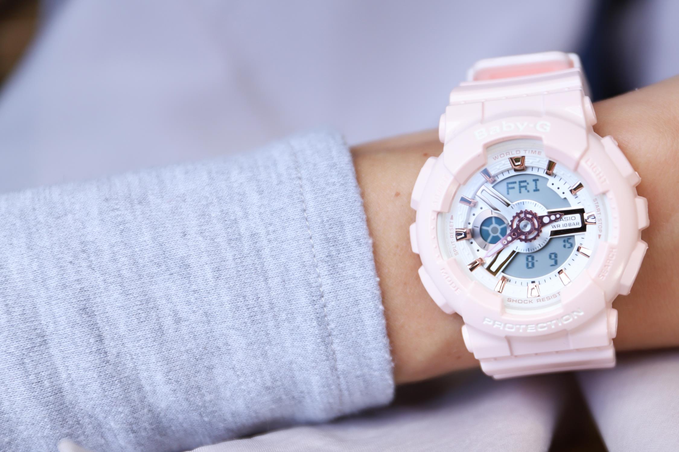 Casio BA-110RG-4AER zegarek różowy sportowy Baby-G pasek - miniatura 5