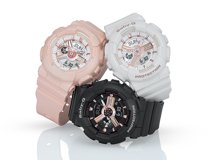Casio BA-110RG-7AER zegarek biały sportowy Baby-G pasek
