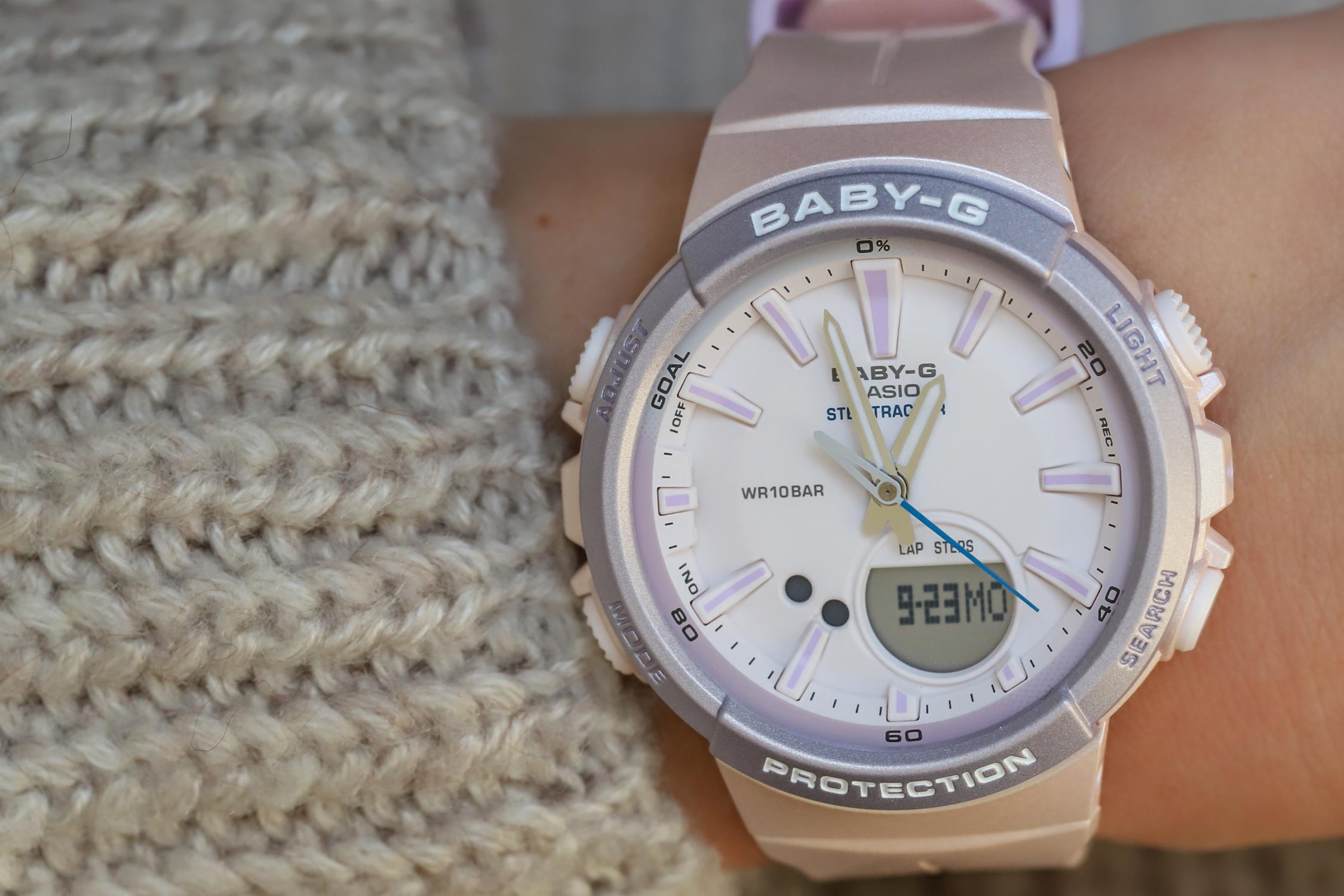 Casio BGS-100SC-4AER zegarek różowy sportowy Baby-G pasek - miniatura 5