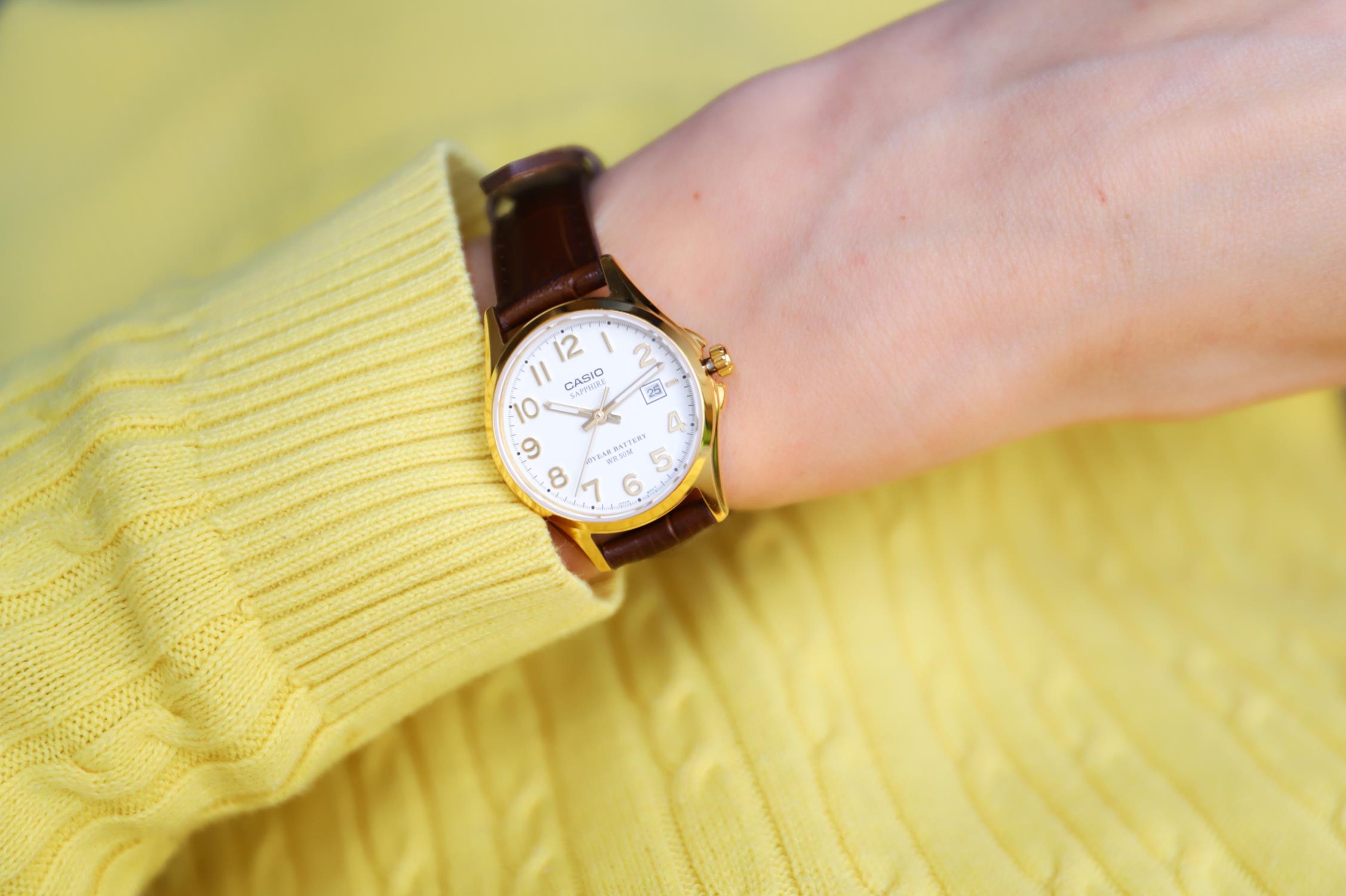 Casio LTS-100GL-7AVEF Klasyczne zegarek damski klasyczny szafirowe