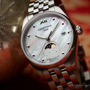 Certina C033.257.11.118.00 zegarek srebrny elegancki DS-8 bransoleta