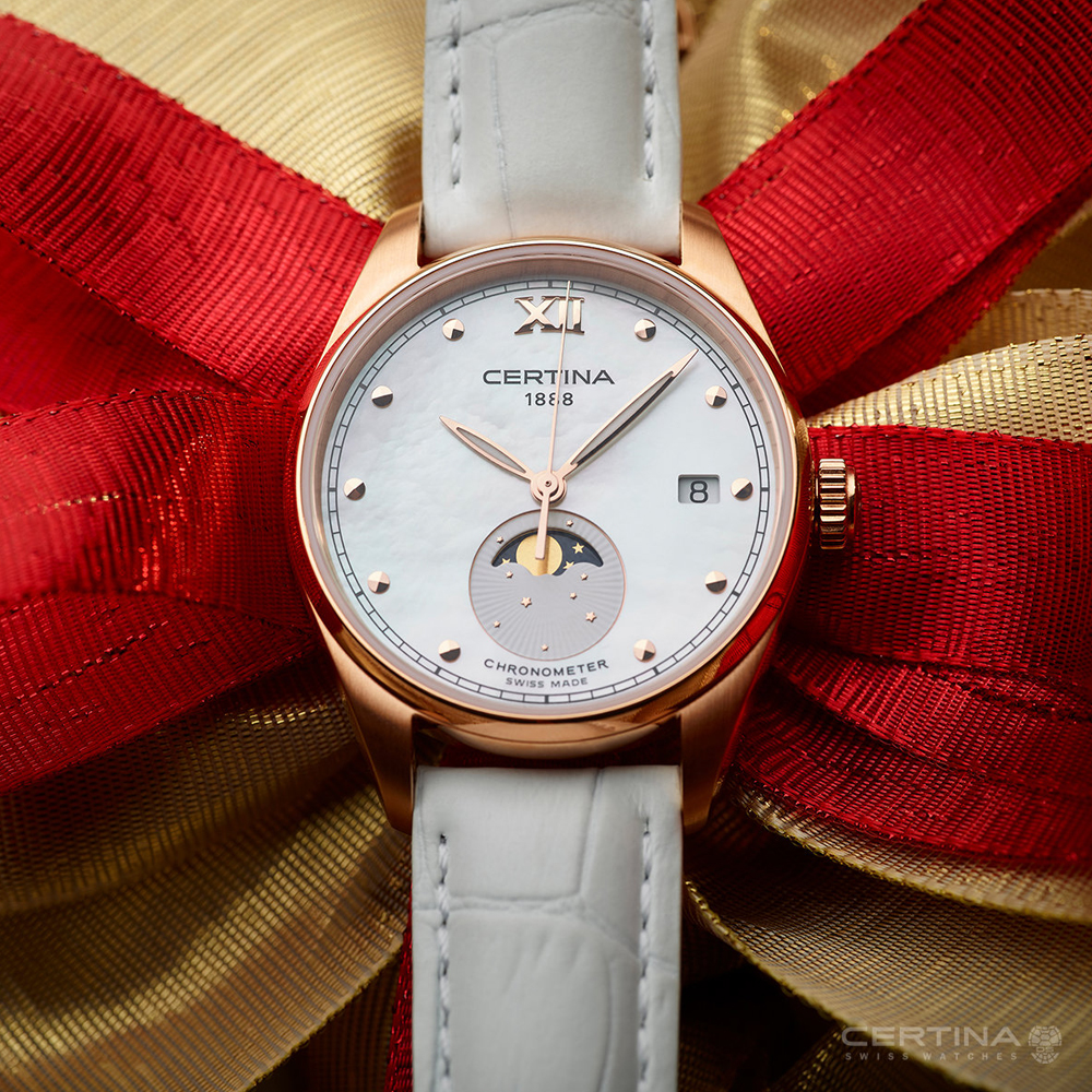 Certina C033.257.36.118.00 DS-8 DS-8 Moon Phase Lady zegarek damski klasyczny szafirowe - miniatura 13