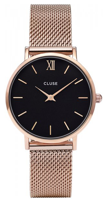 Cluse Mesh Gift Box Rose Gold Black + Black Strap CLA004