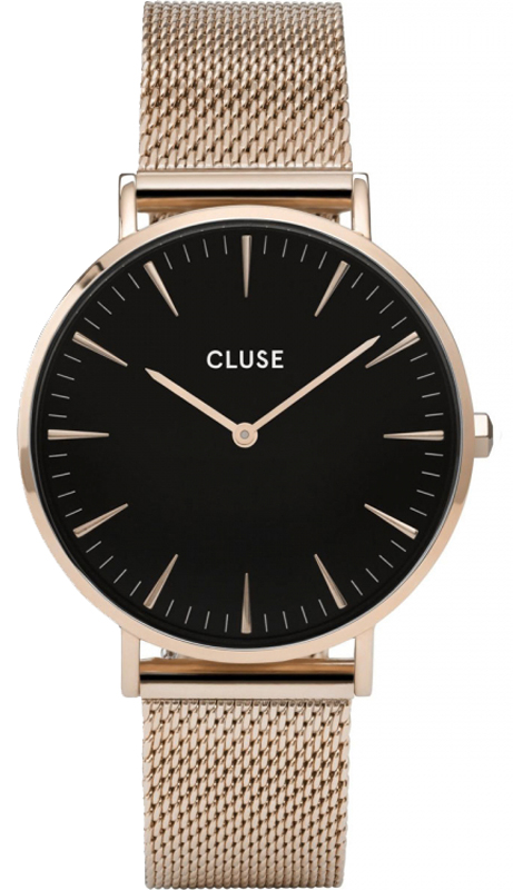 Cluse Rose Gold/ Black & Black Strap Gift Box CG1519201003