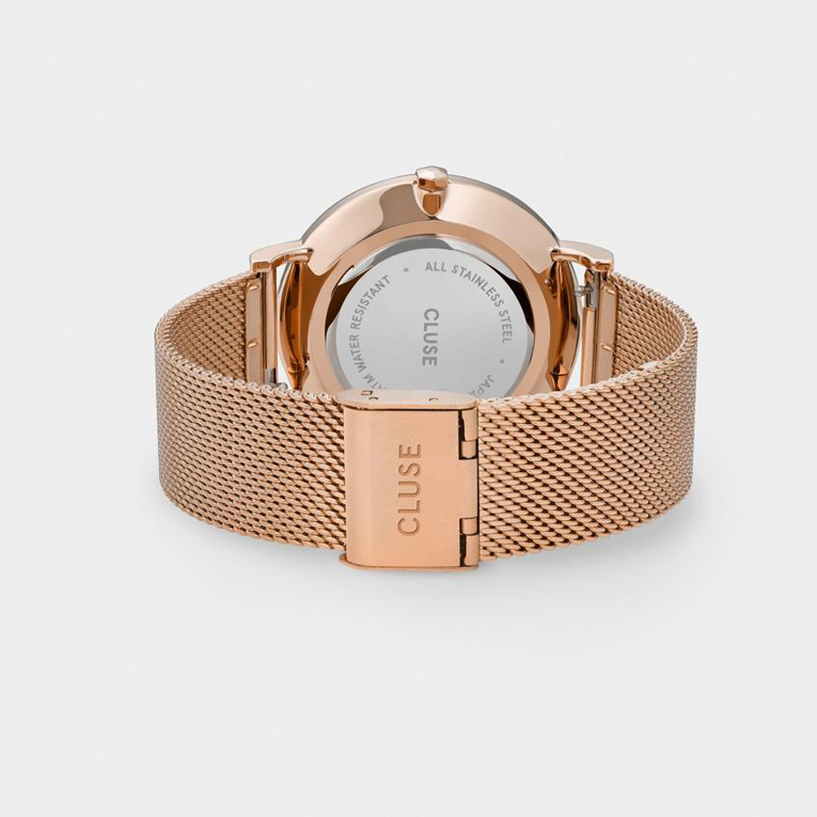 Cluse CG1519201003 Rose Gold/ Black  Black Strap Gift Box zegarek klasyczny La Boheme Mesh - miniatura 4
