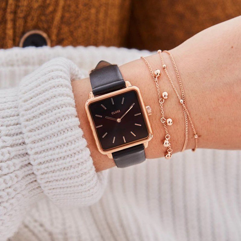 Cluse CW0101207011 Rose Gold/Black zegarek klasyczny La Tetragone - miniatura 4