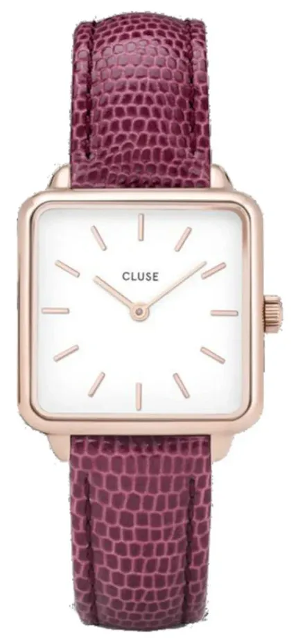 Cluse CL60021 La Tetragone Rose Gold/Cerise Lizard - zdjęcie 1