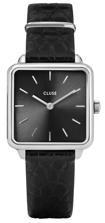 Cluse CW0101207027 La Tetragone La Tetragone Leather Silver Black/Black Alligator - zdjęcie 1