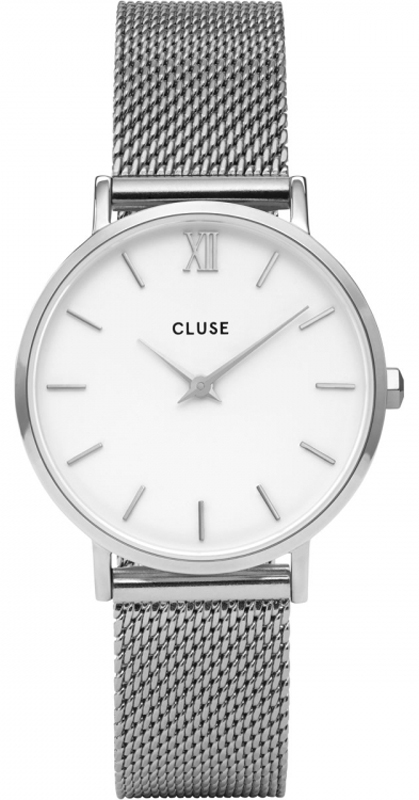 Cluse Silver White/ Black Strap Gift Box CG1519203003