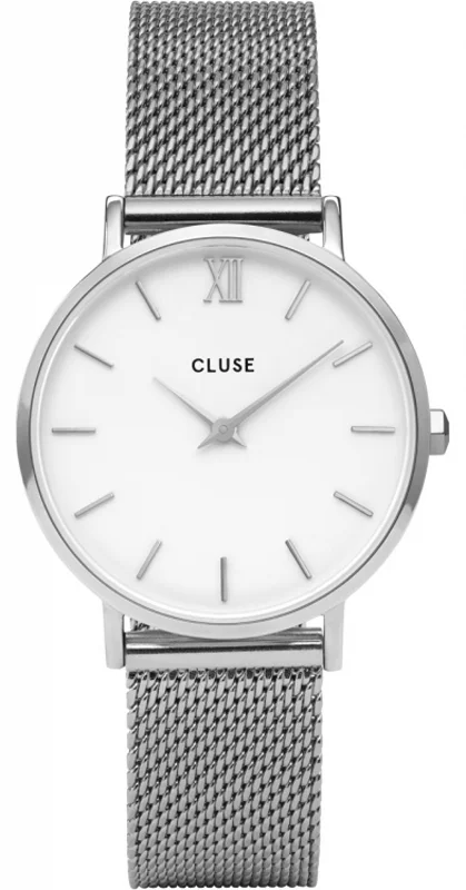 Cluse CG1519203003 Minuit Silver White/ Black Strap Gift Box - zdjęcie 1