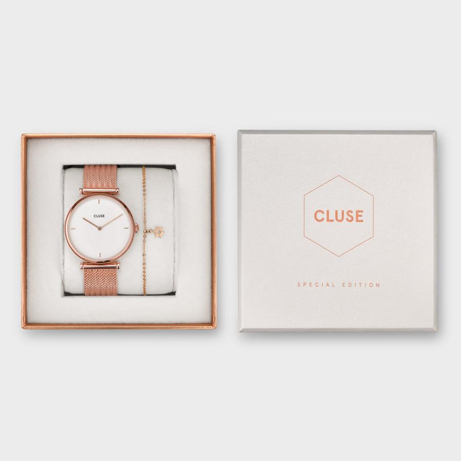 zegarek Cluse CG0108208001 kwarcowy damski Triomphe Rose Gold/ White  Star Bracelet Gift Box - miniatura 6