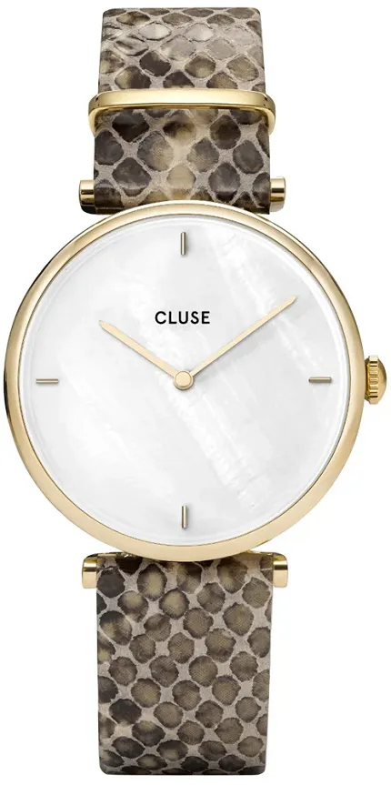 Cluse CL61008 Triomphe Gold White Paerl/Soft Almond Python Jungle - zdjęcie 1