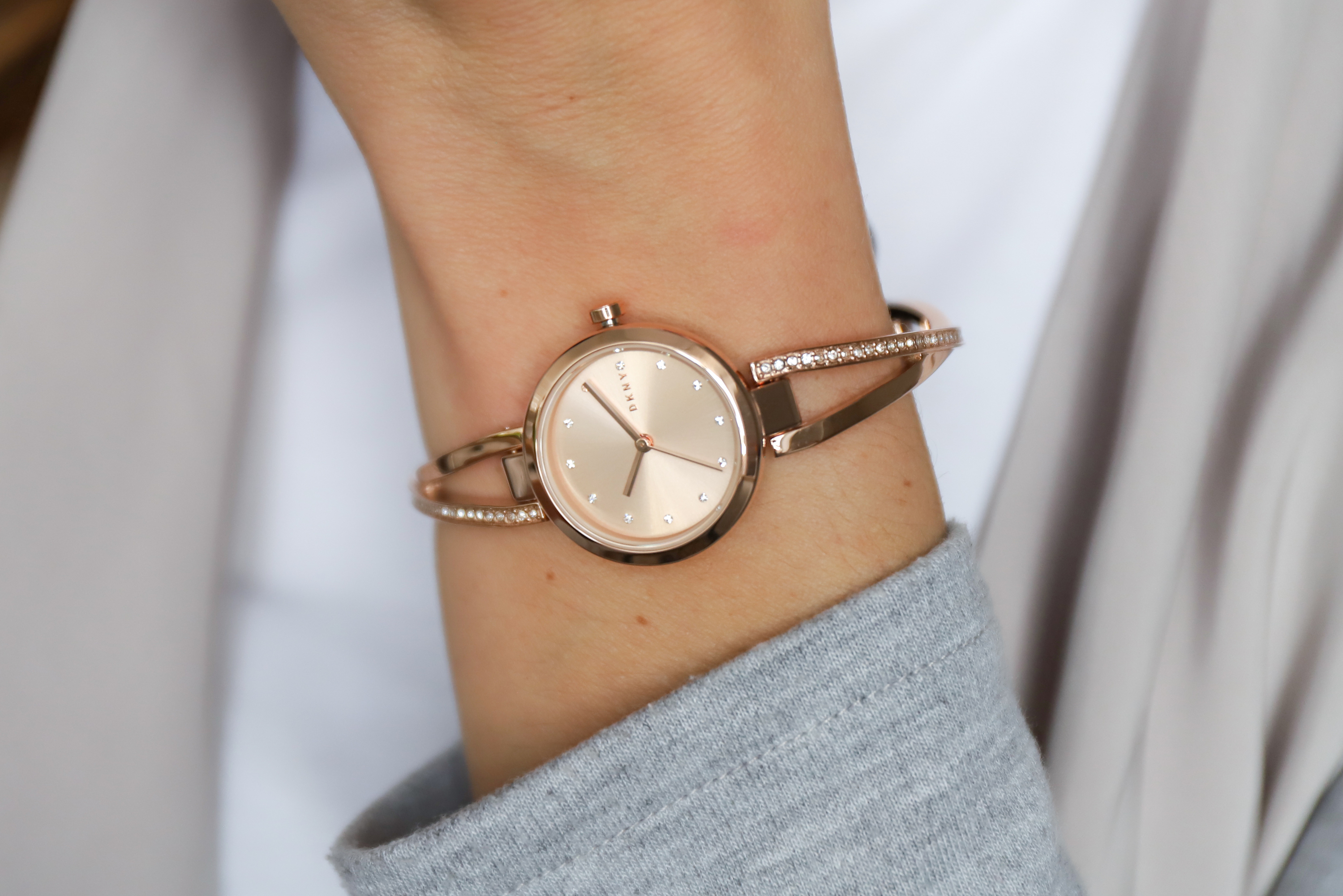 DKNY NY2831 Bransoleta klasyczny zegarek różowe złoto - miniatura 9