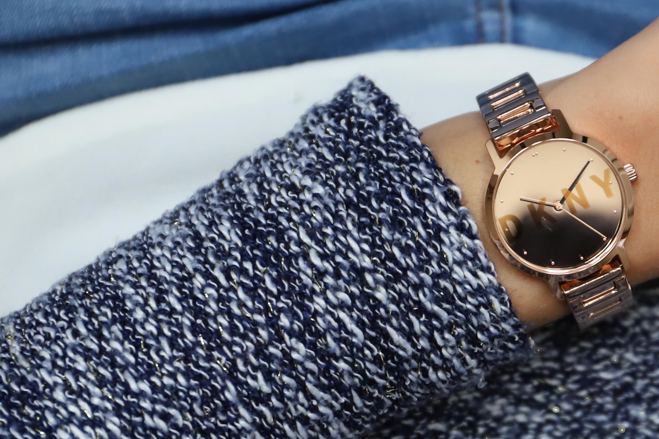 DKNY NY2839 zegarek różowe złoto klasyczny Bransoleta bransoleta - miniatura 5