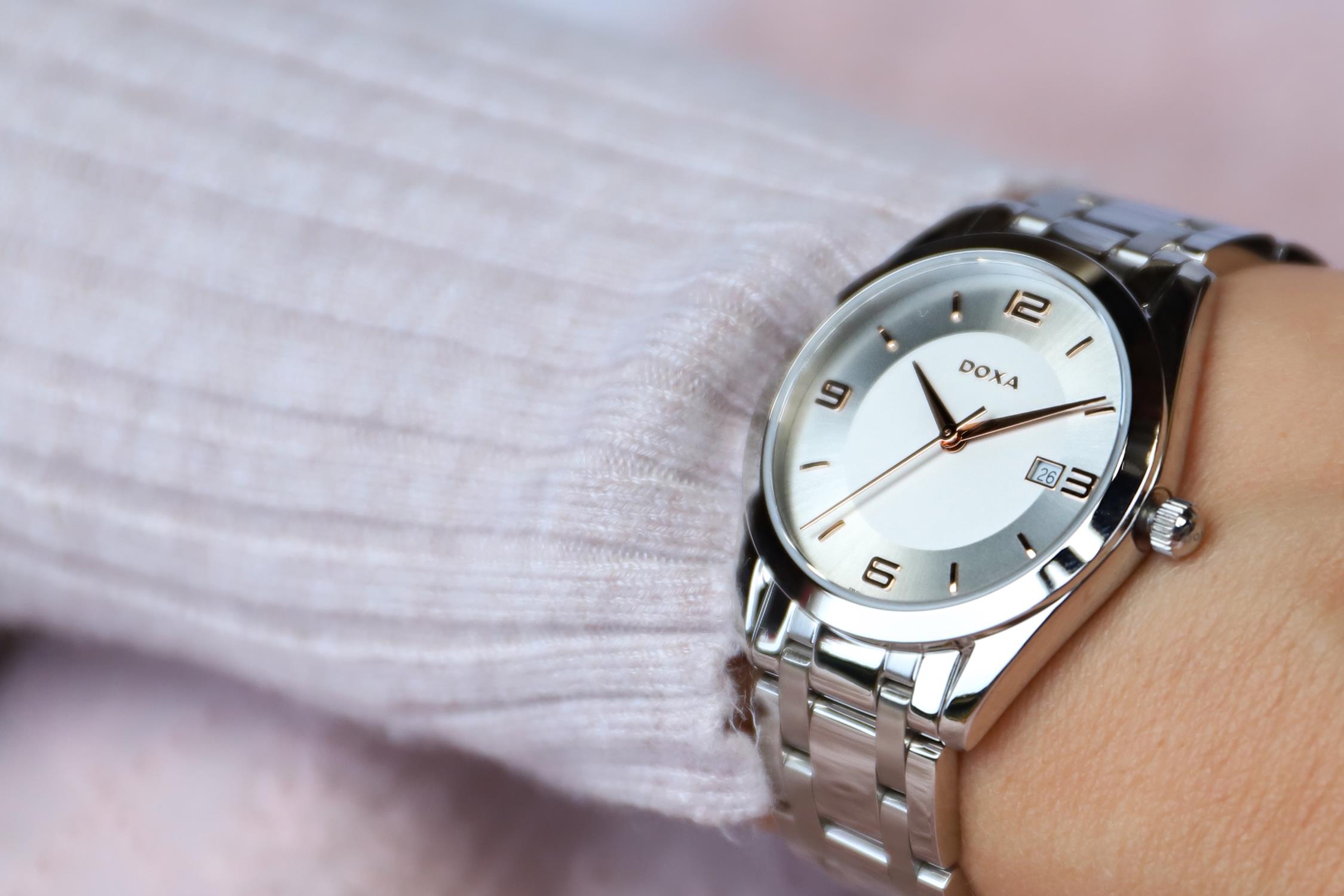 Doxa 121.15.023R.10 zegarek srebrny klasyczny Neo bransoleta - miniatura 5