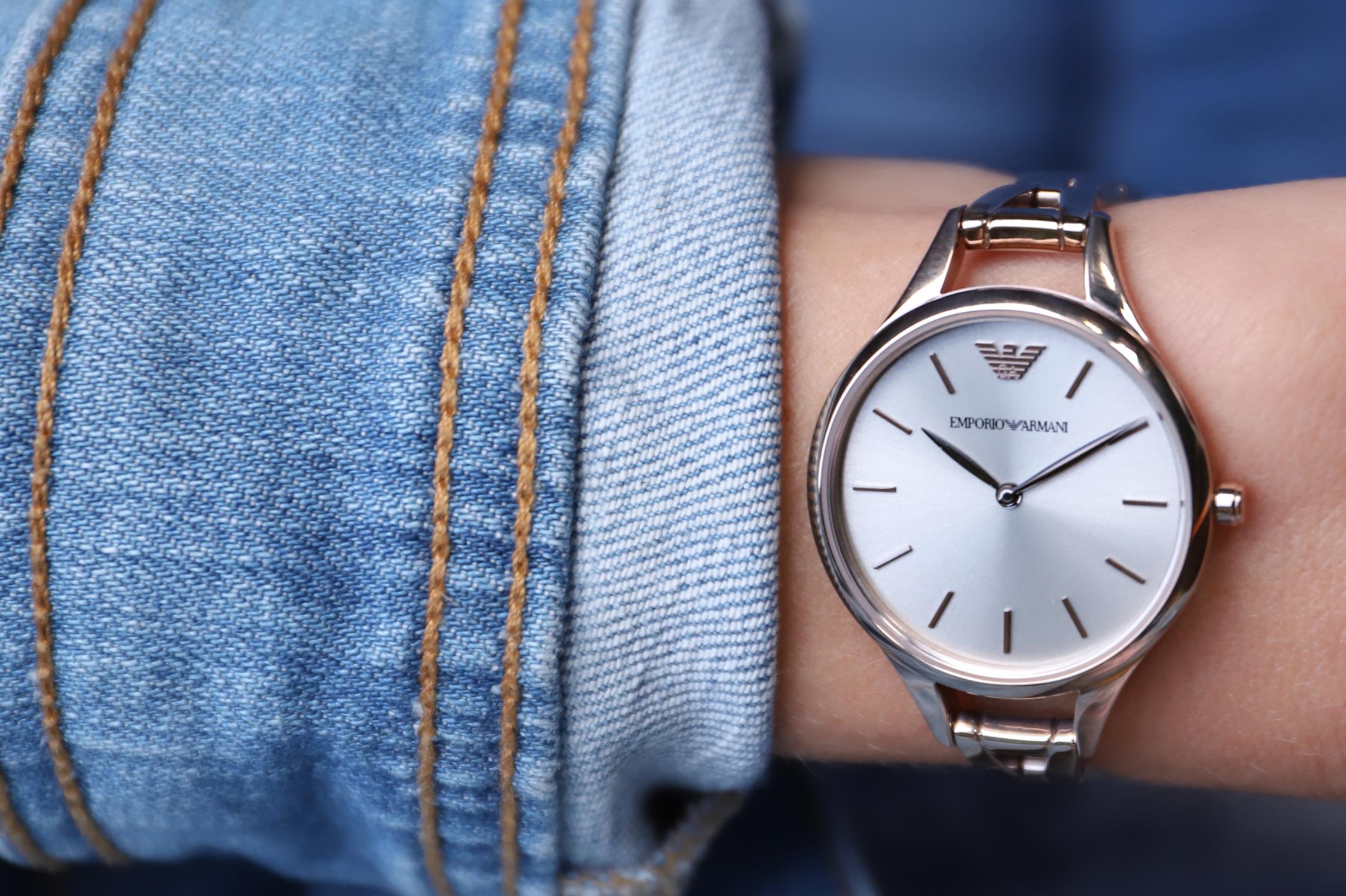 Emporio Armani AR11055 zegarek różowe złoto klasyczny Ladies bransoleta - miniatura 5