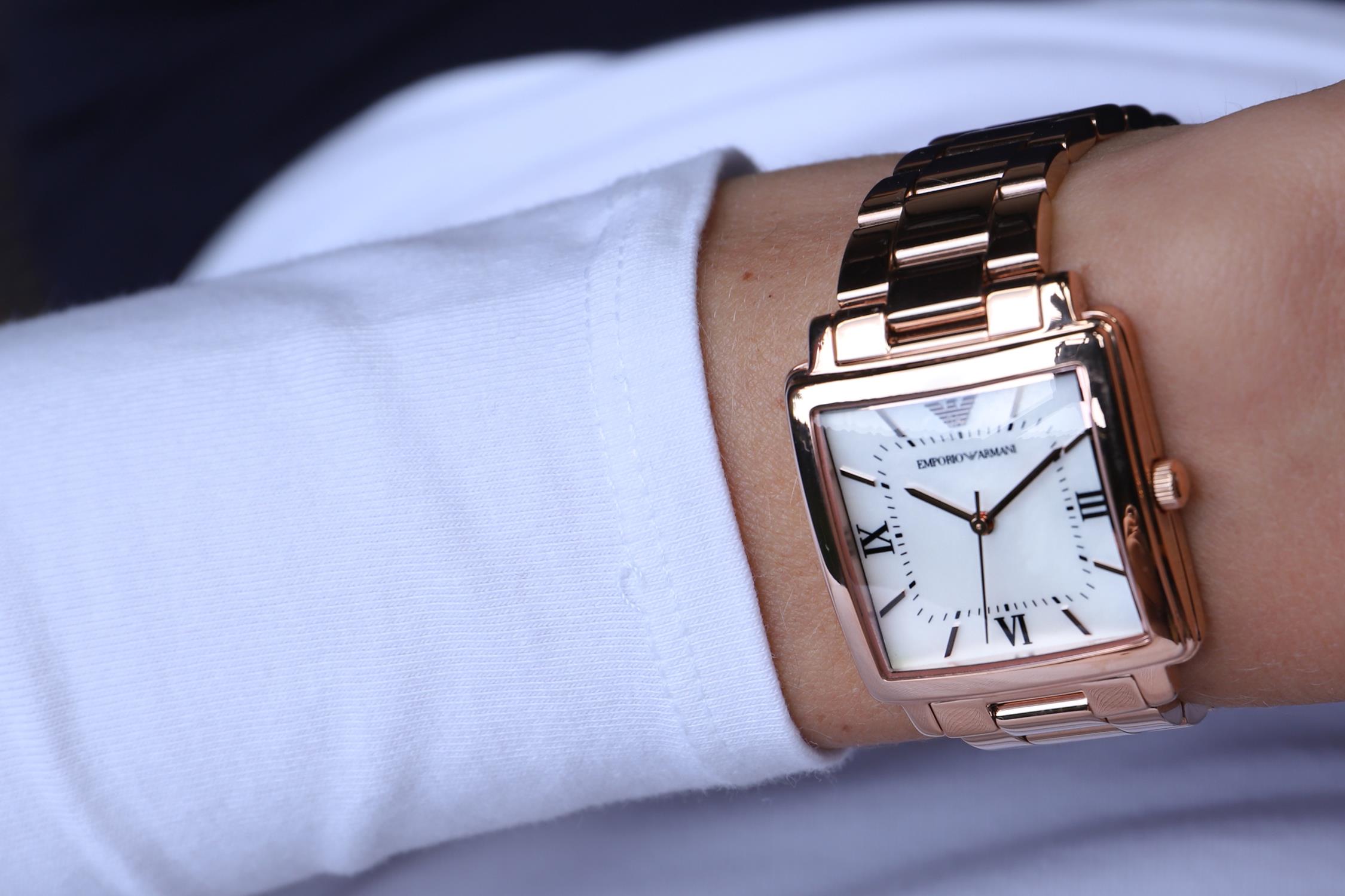 Emporio Armani AR11177 zegarek różowe złoto fashion/modowy Ladies bransoleta - miniatura 5