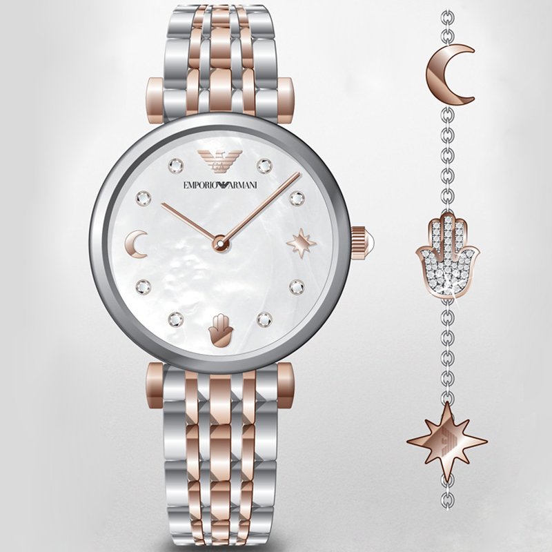 Emporio Armani AR80037 zegarek srebrny klasyczny Ladies bransoleta - miniatura 5