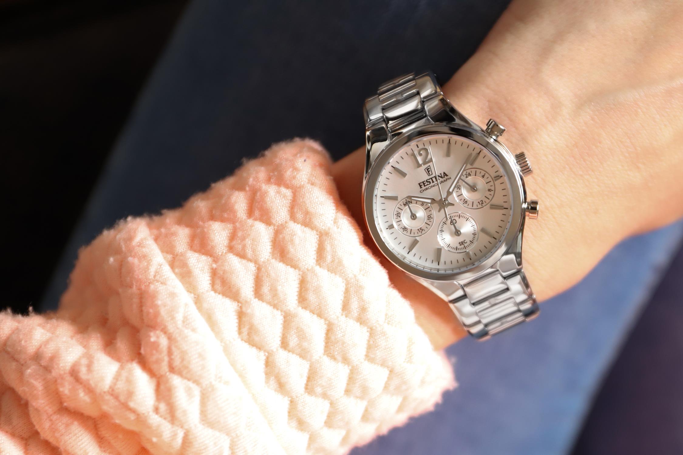 Festina F20391-1 Chronograf Boyfriend Chronograph zegarek damski klasyczny mineralne - miniatura 8