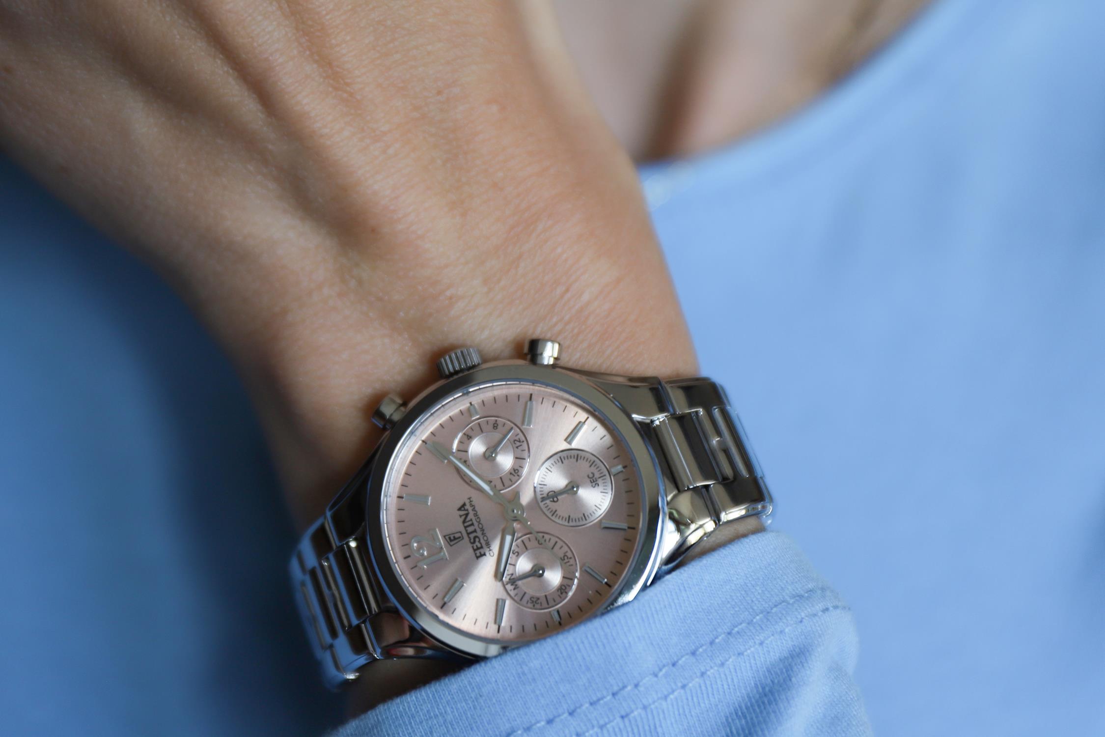 zegarek Festina F20391-2 kwarcowy damski Chronograf Boyfriend Chronograph
