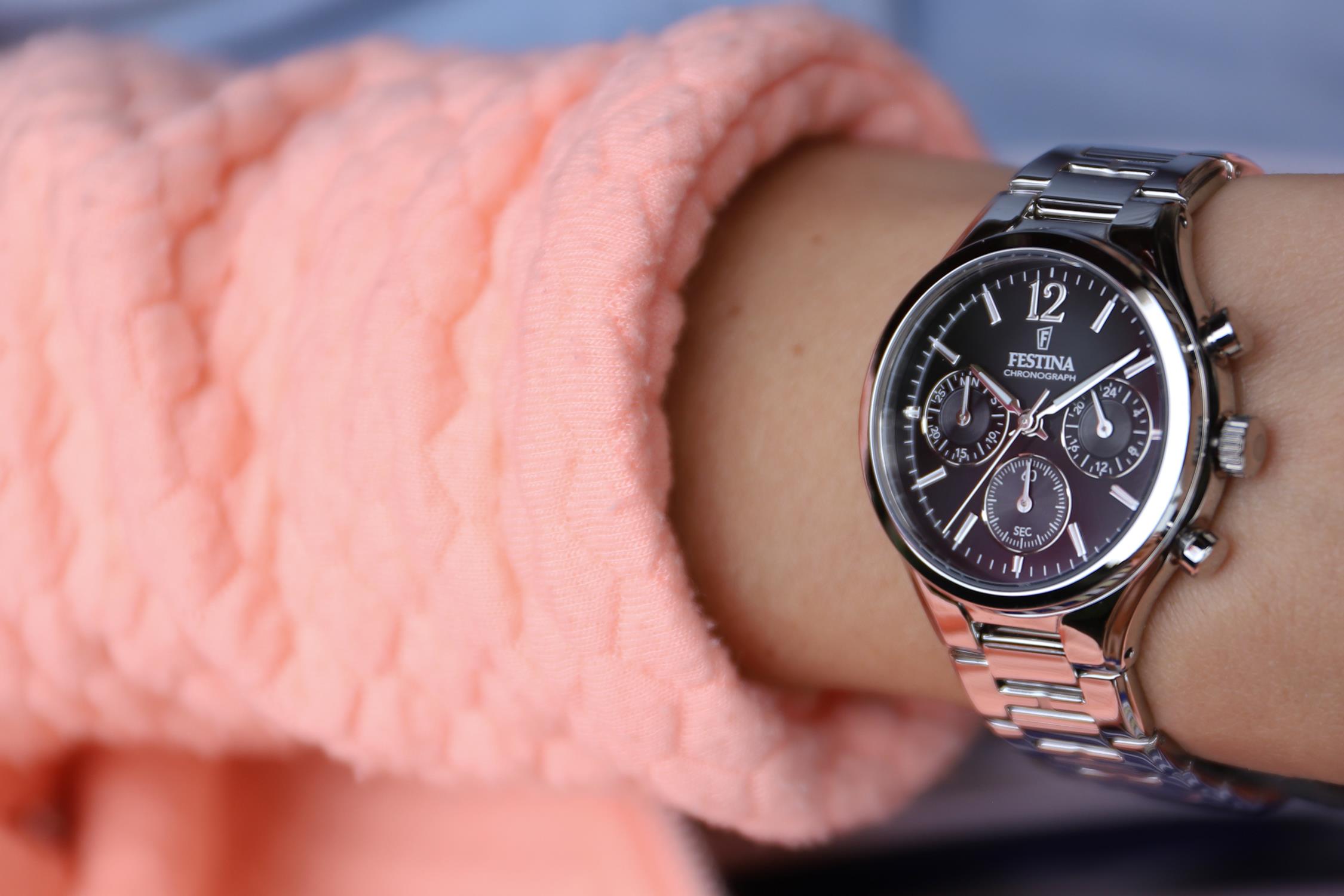 zegarek Festina F20391-4 Boyfriend Chronograph damski z chronograf Chronograf