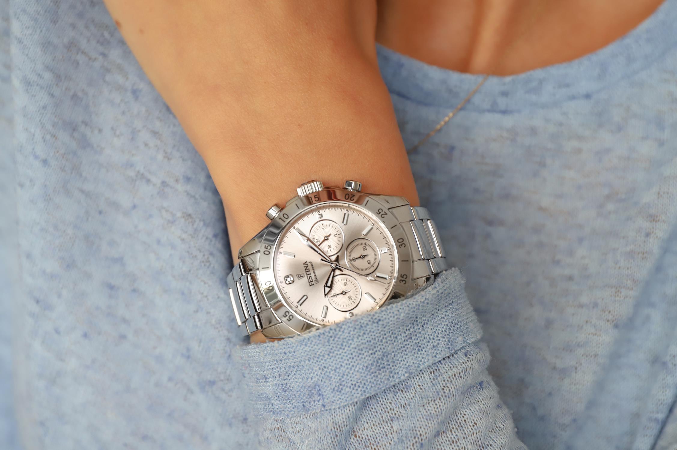 zegarek Festina F20397-3 kwarcowy damski Chronograf Boyfriend Chronograph