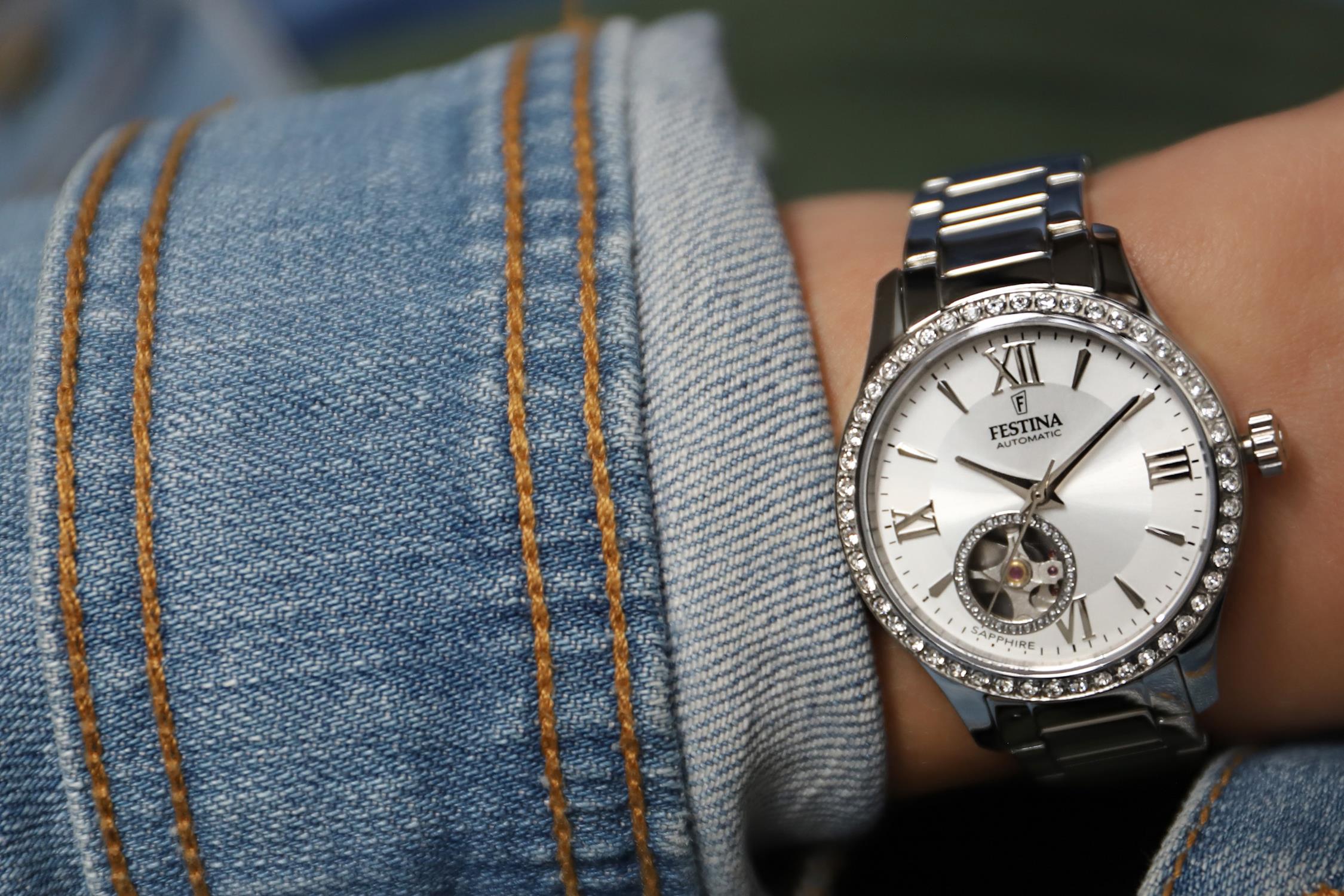 Festina F20485-1 zegarek srebrny klasyczny Classic bransoleta - miniatura 5