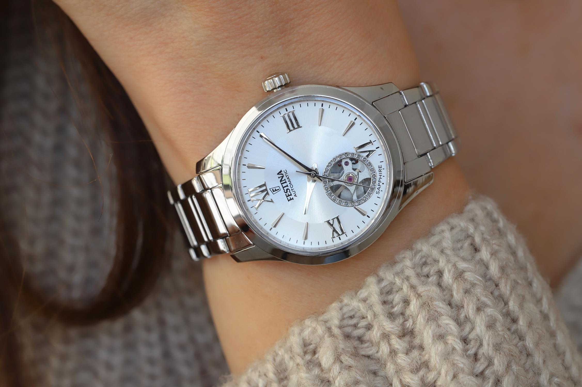 Festina F20488-1 zegarek srebrny klasyczny Classic bransoleta - miniatura 5