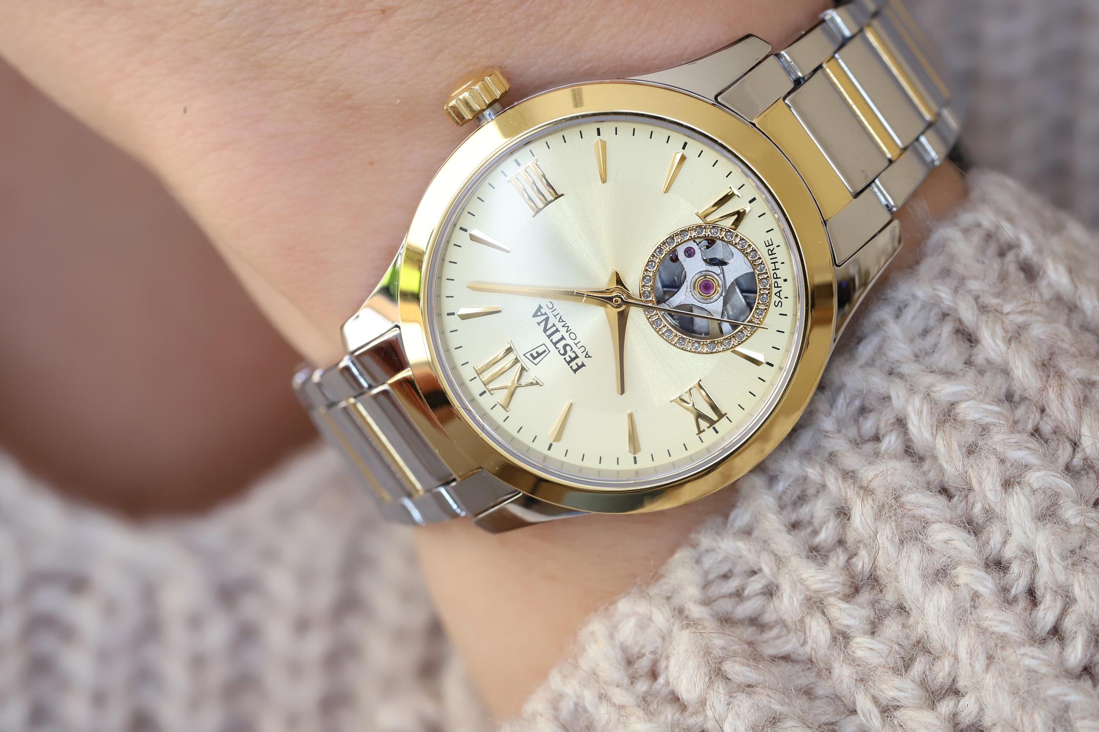 Festina F20489-2 zegarek srebrny klasyczny Classic bransoleta - miniatura 5
