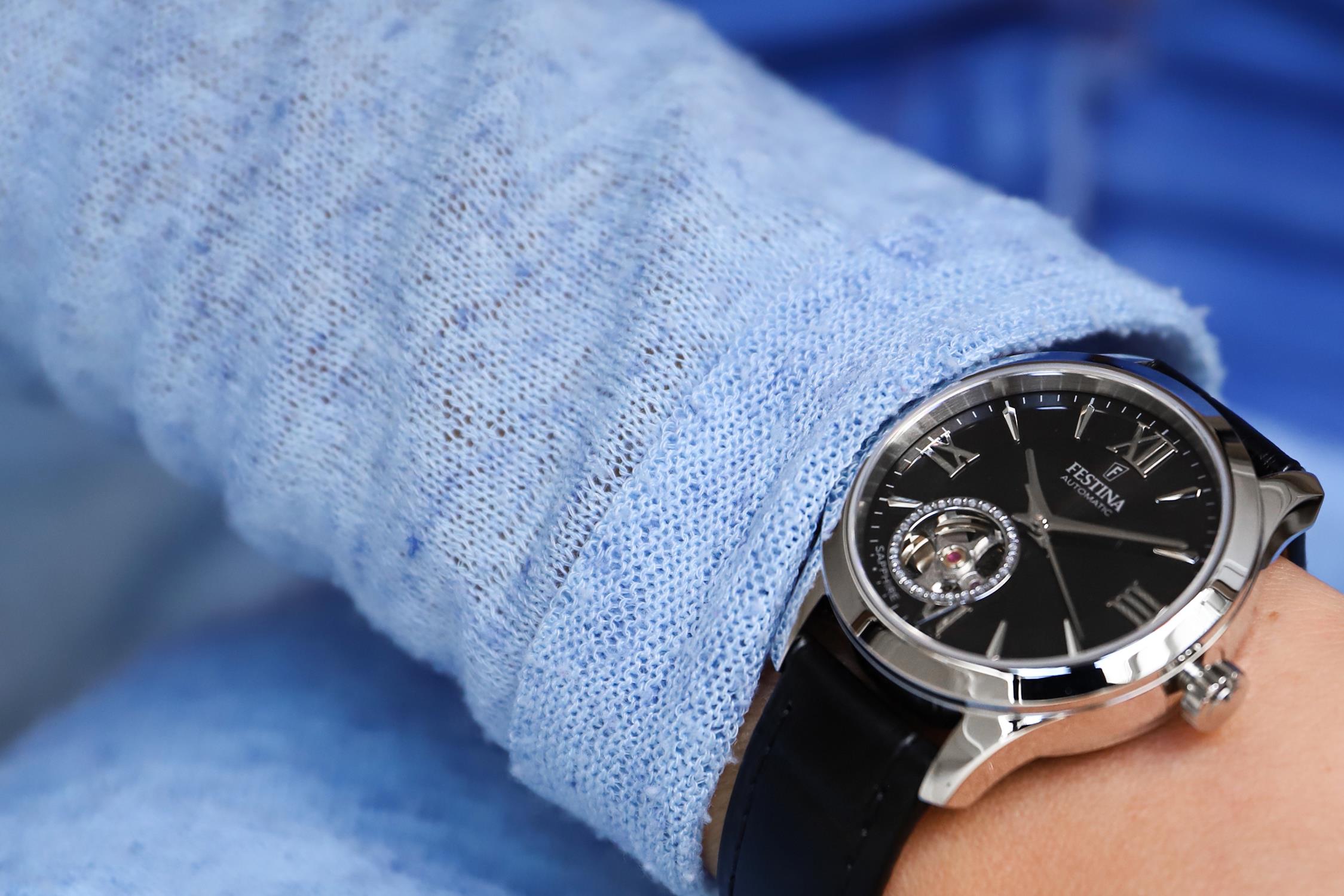 zegarek Festina F20490-3 automatyczny damski Classic Open Heart Automatic - miniatura 6
