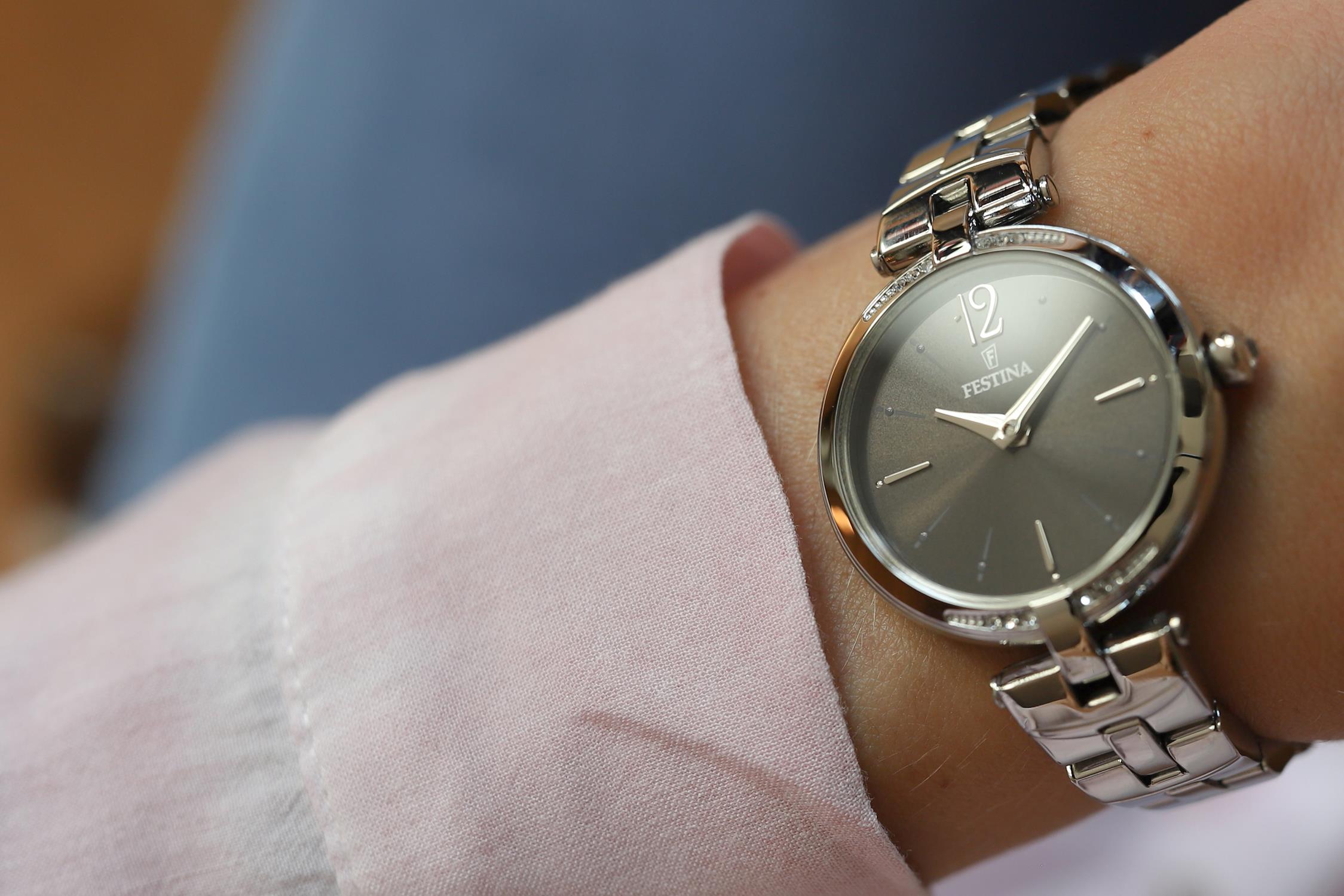 Festina F20307-2 zegarek srebrny elegancki Mademoiselle bransoleta - miniatura 5