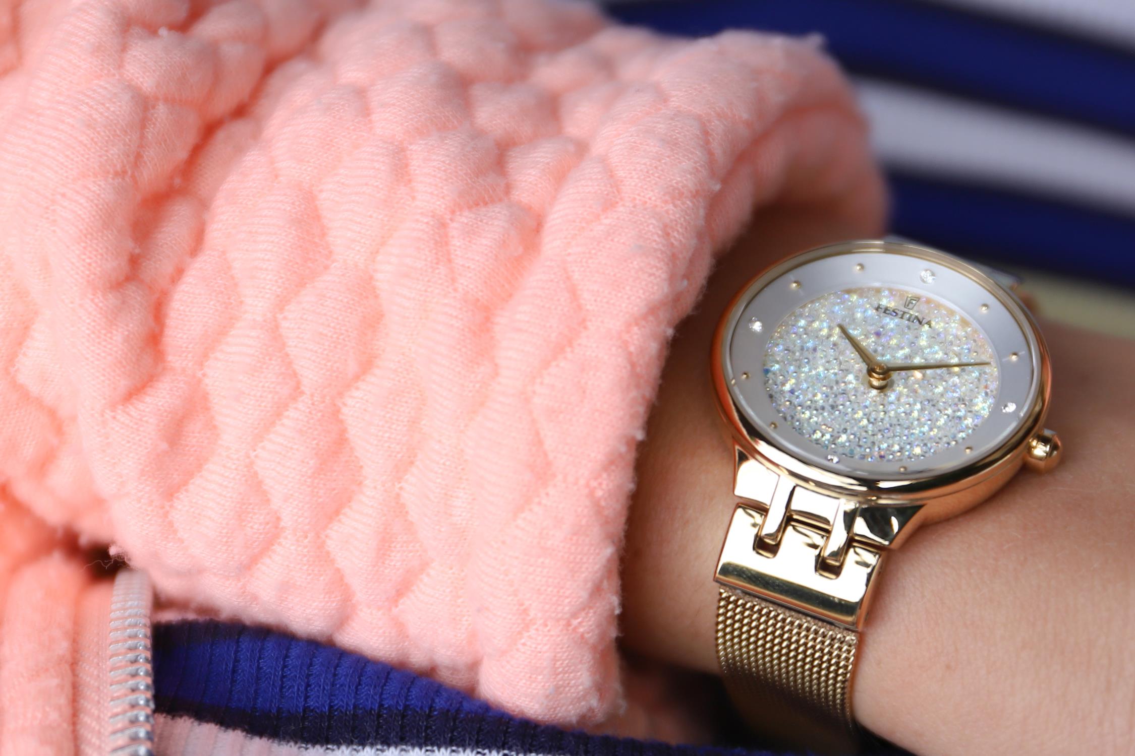 zegarek Festina F20386-1 złoty Mademoiselle - miniatura 7