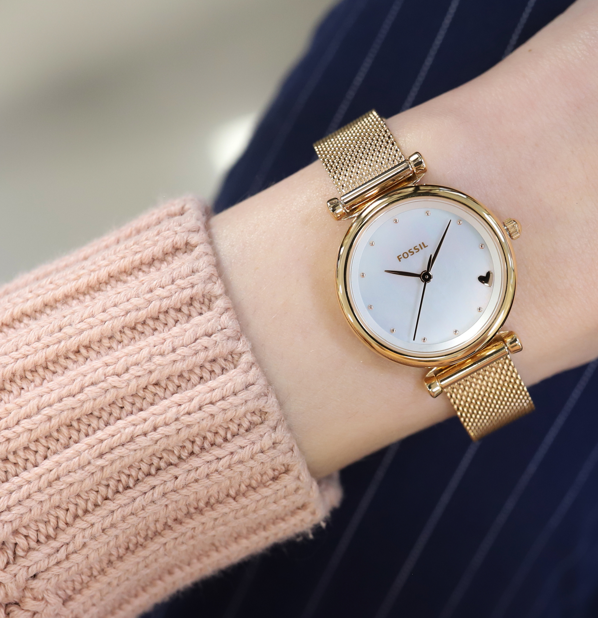Fossil ES4505 CARLIE MINI Carlie klasyczny zegarek różowe złoto
